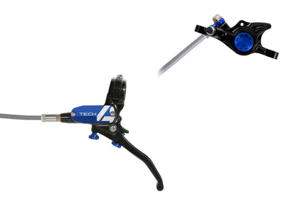 Hope Tech 4 X2 Disc Brake-Left-Black / Blue-Braided-BRINK