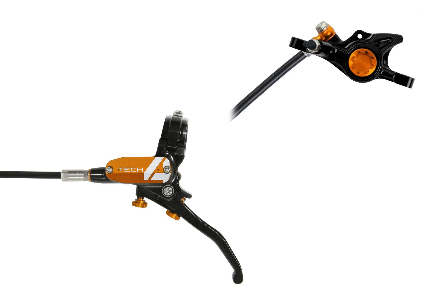 Hope Tech 4 X2 Disc Brake-Left-Black / Orange-Standard-BRINK