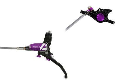 Hope Tech 4 X2 Disc Brake-Left-Black / Purple-Braided-BRINK