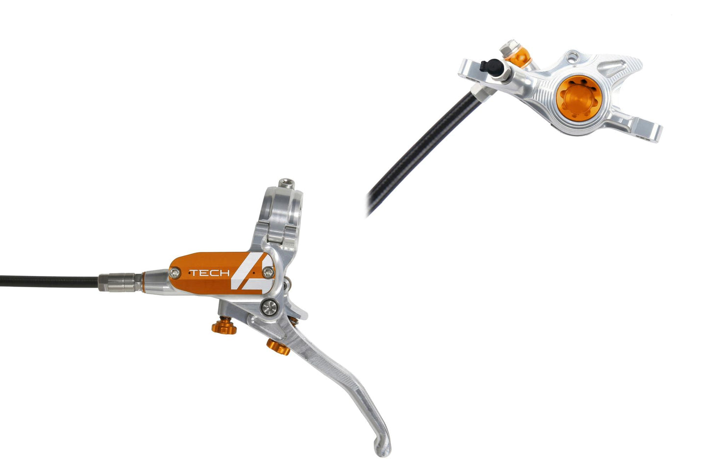 Hope Tech 4 X2 Disc Brake-Left-Silver / Orange-Standard-BRINK