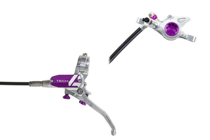 Hope Tech 4 X2 Disc Brake-Left-Silver / Purple-Standard-BRINK