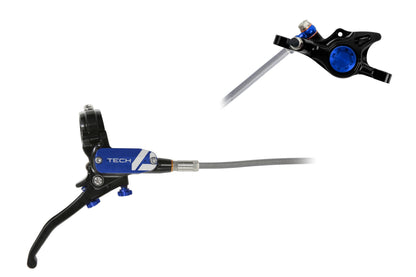 Hope Tech 4 X2 Disc Brake-Right-Black / Blue-Braided-BRINK