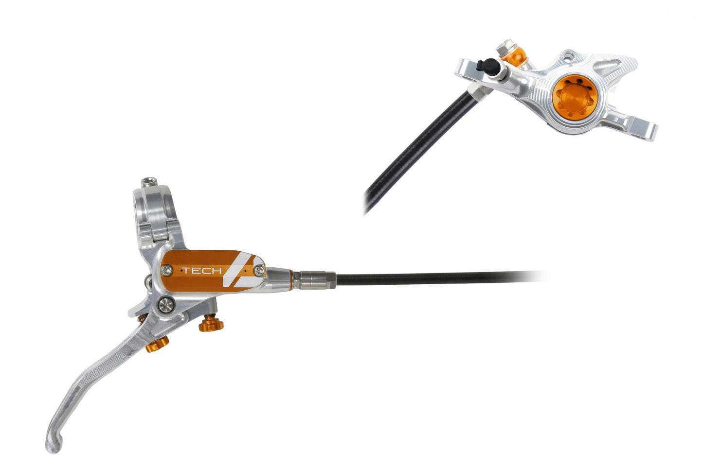 Hope Tech 4 X2 Disc Brake-Right-Silver / Orange-Standard-BRINK