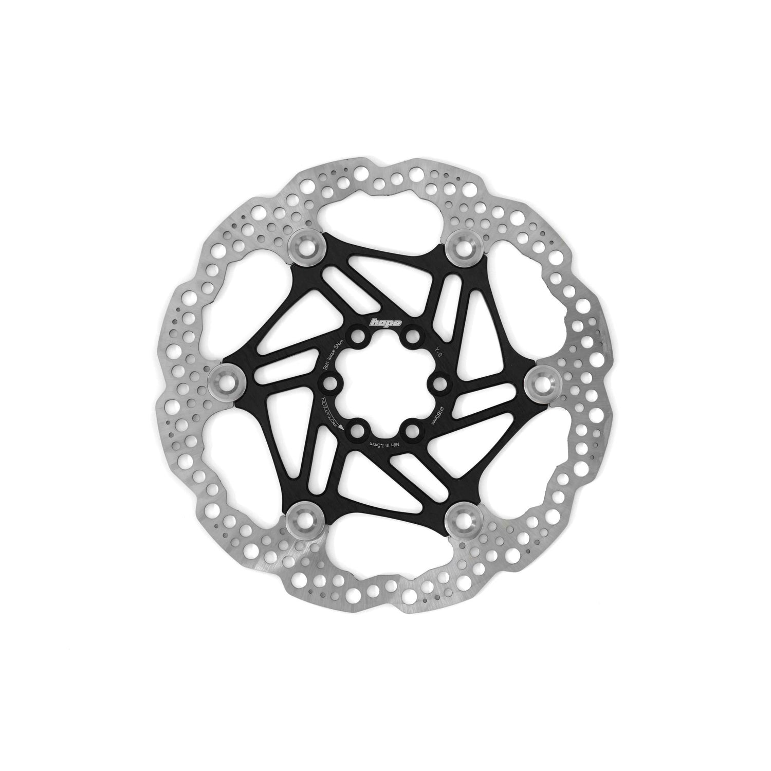 Hope V4 Vented Floating Rotor-6 Bolt-203mm-Black-BRINK