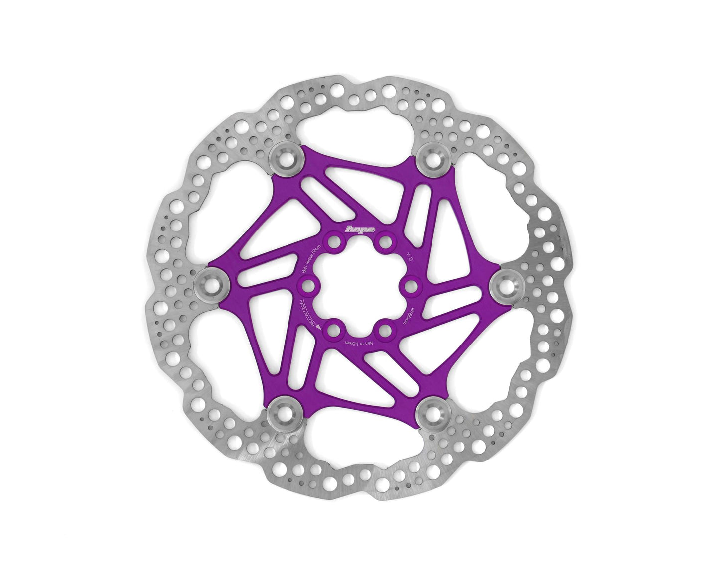 Hope V4 Vented Floating Rotor-6 bolt-203mm-Purple-BRINK