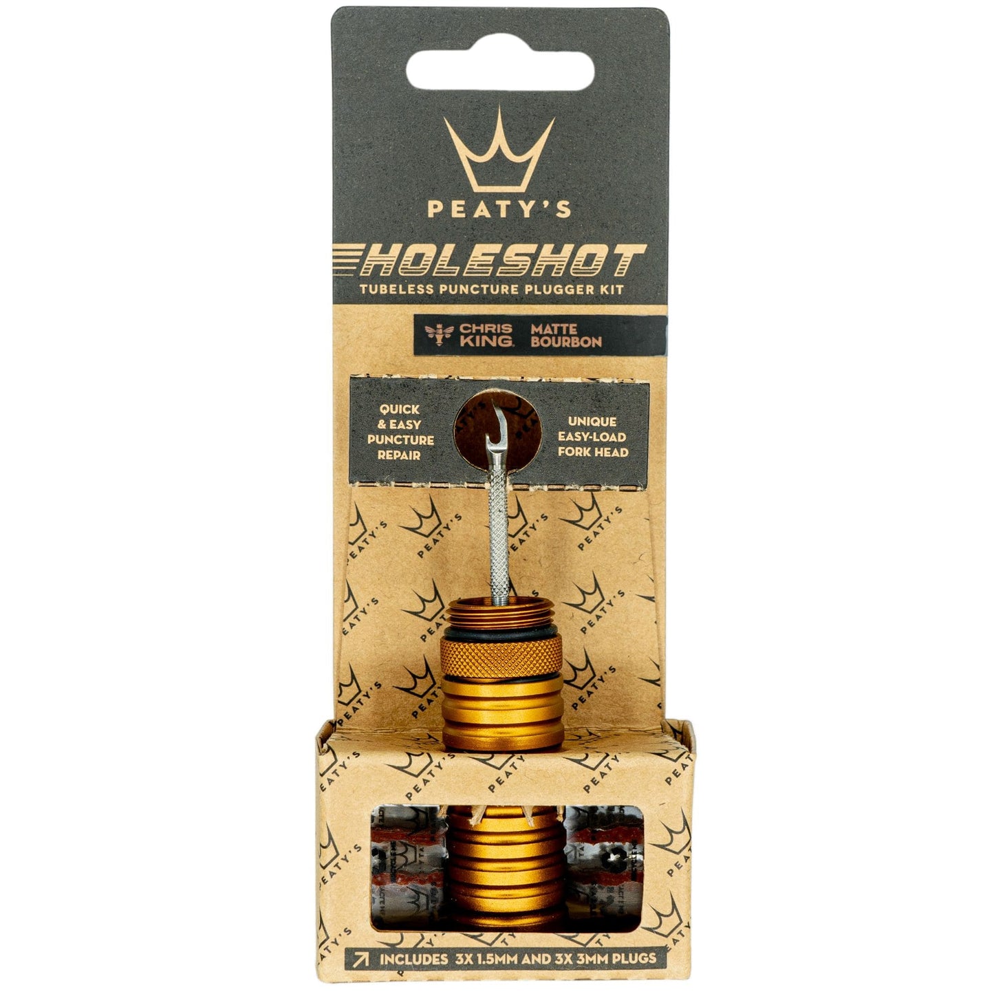 Peatys Holeshot Tubeless Puncture Plugger Kit-Bourbon Brown-BRINK