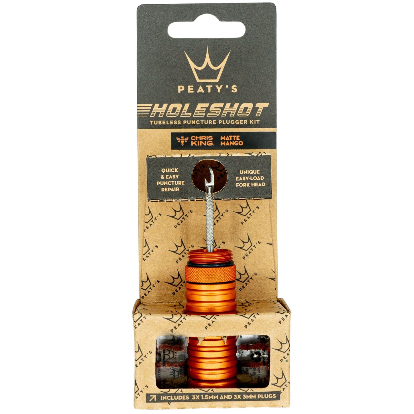 Peatys Holeshot Tubeless Puncture Plugger Kit-Mango Orange-BRINK