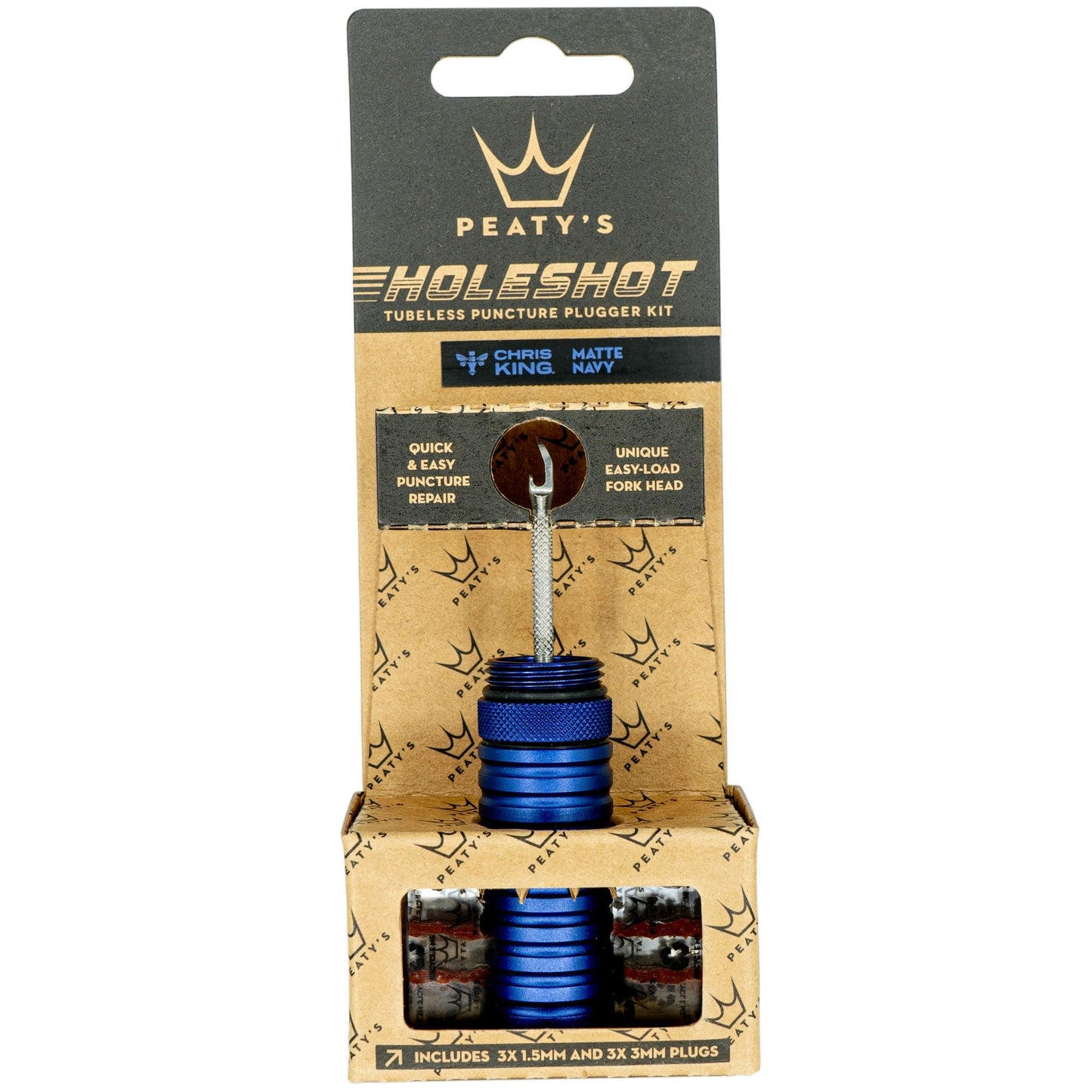 Peatys Holeshot Tubeless Puncture Plugger Kit-Navy-BRINK