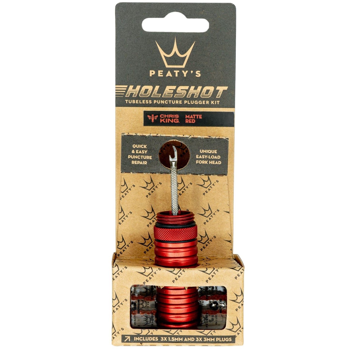 Peatys Holeshot Tubeless Puncture Plugger Kit-Red-BRINK