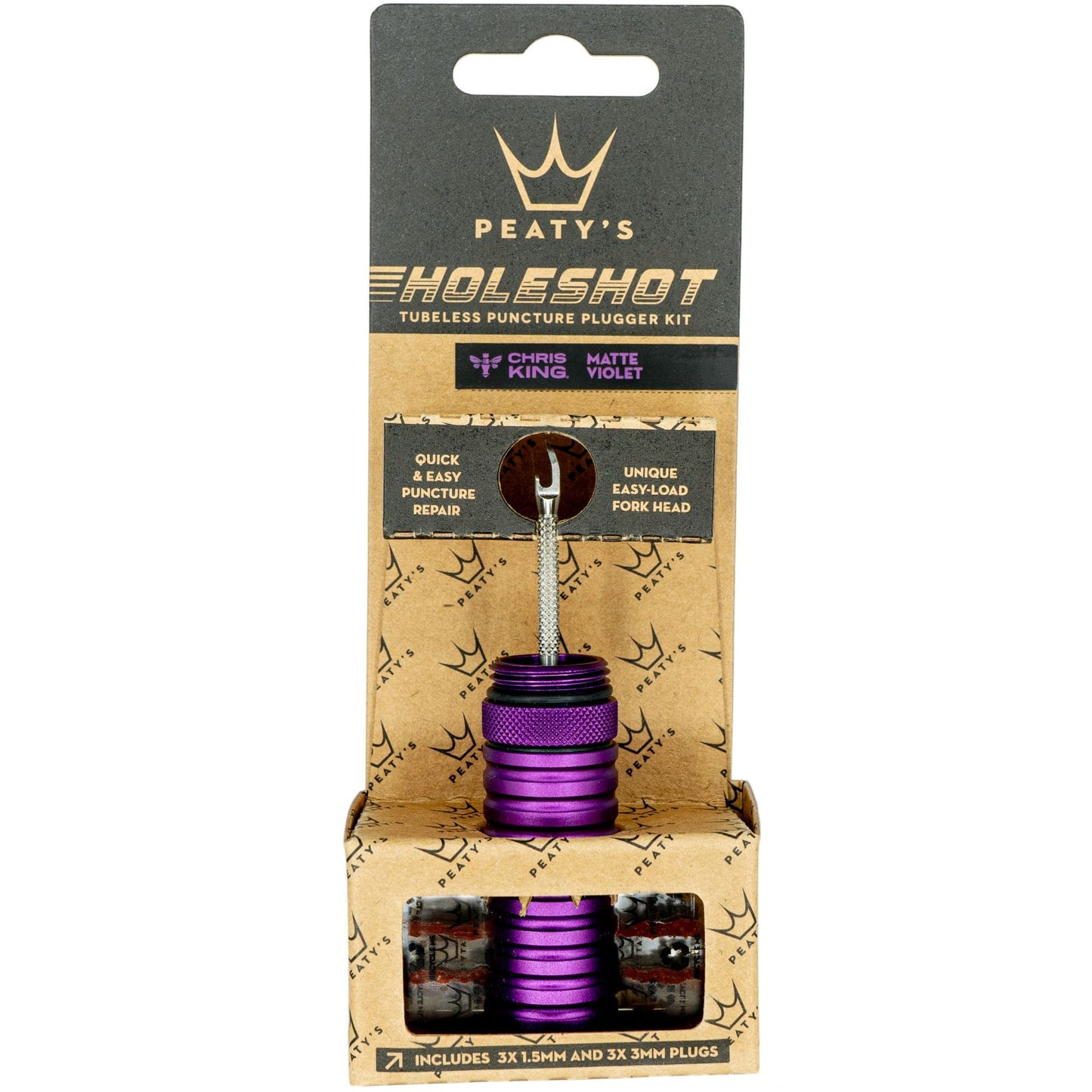 Peatys Holeshot Tubeless Puncture Plugger Kit-Violet-BRINK