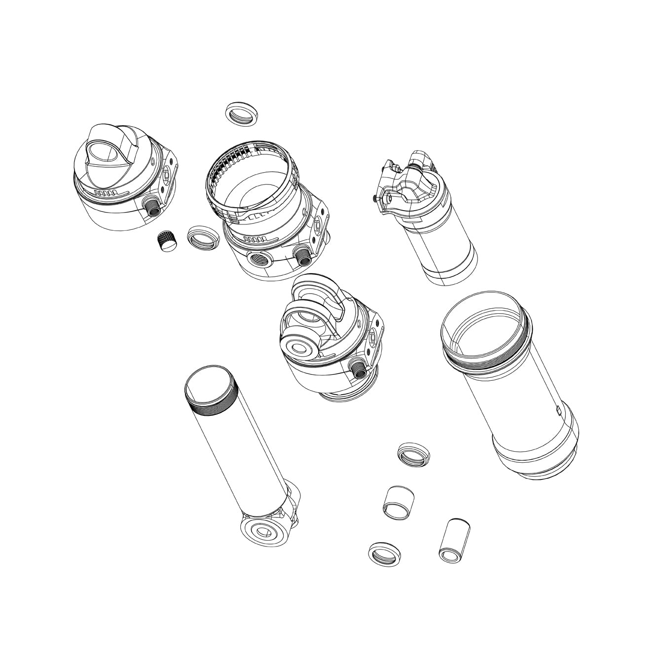 RockShox Rear Shock Eyelet Assembly-Super Deluxe C1+, Trunnion-BRINK