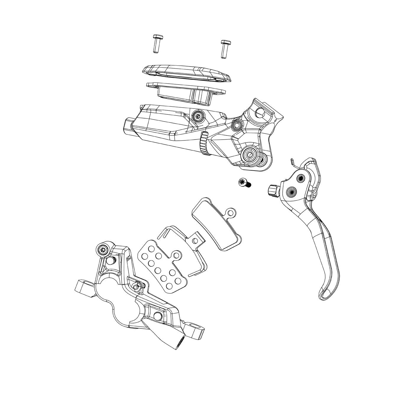 SRAM Code Disc Brake Caliper Assembly-Code Ultimate Stealth C1-Clear Ano-BRINK