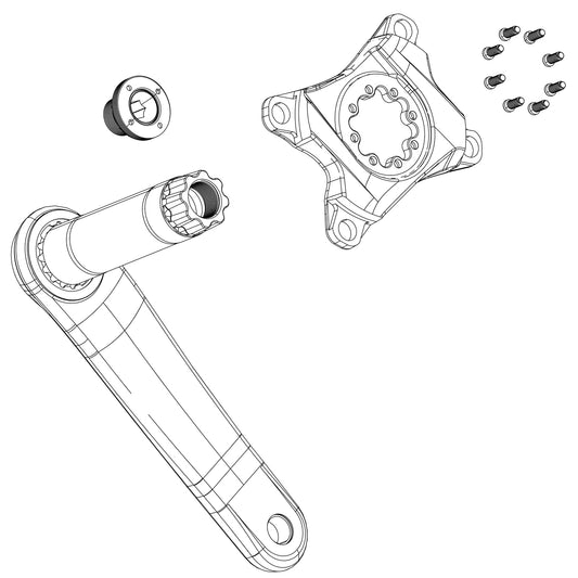 SRAM Crank Arm Self-Extracting Bolt/Kit-X0-Dark Polar-M18/M30 Dub-BRINK