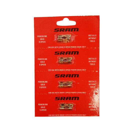 SRAM PowerLink Gold Chain Connector-4 Pack-Silver-9 Speed-BRINK