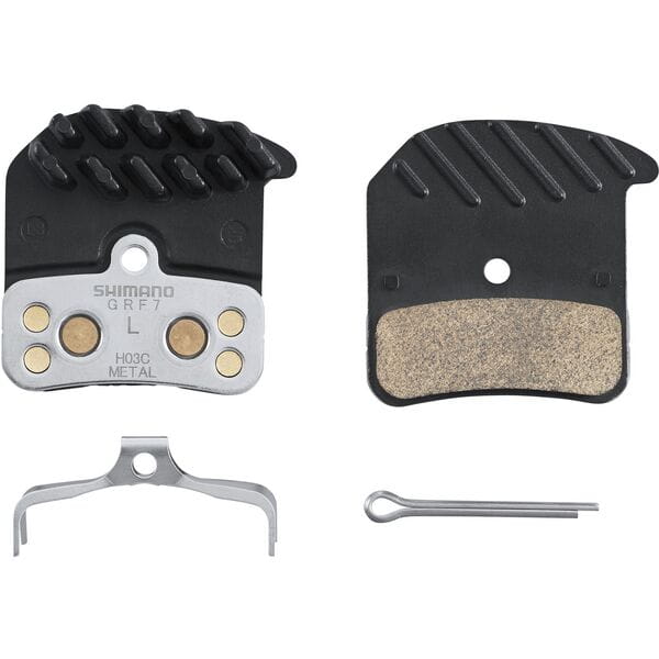 Shimano Disc Brake Pads with Cooling Fins - 4 pot M8020-H03C-Sintered / Metal-Alloy-BRINK