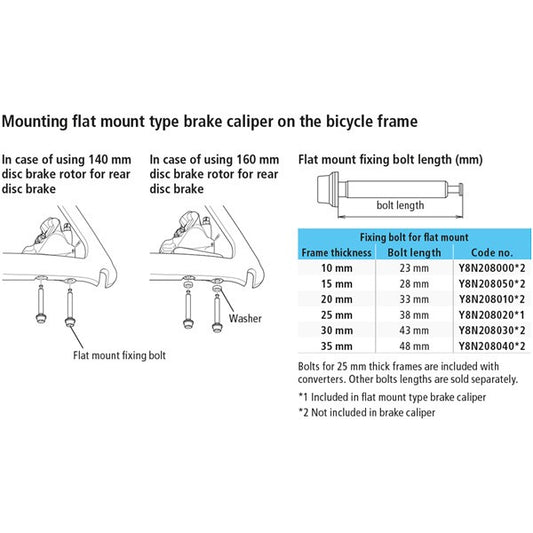 Shimano Flat mount calliper to flat mount frame fixing bolt C-10 mm frame 23 mm bolt-BRINK