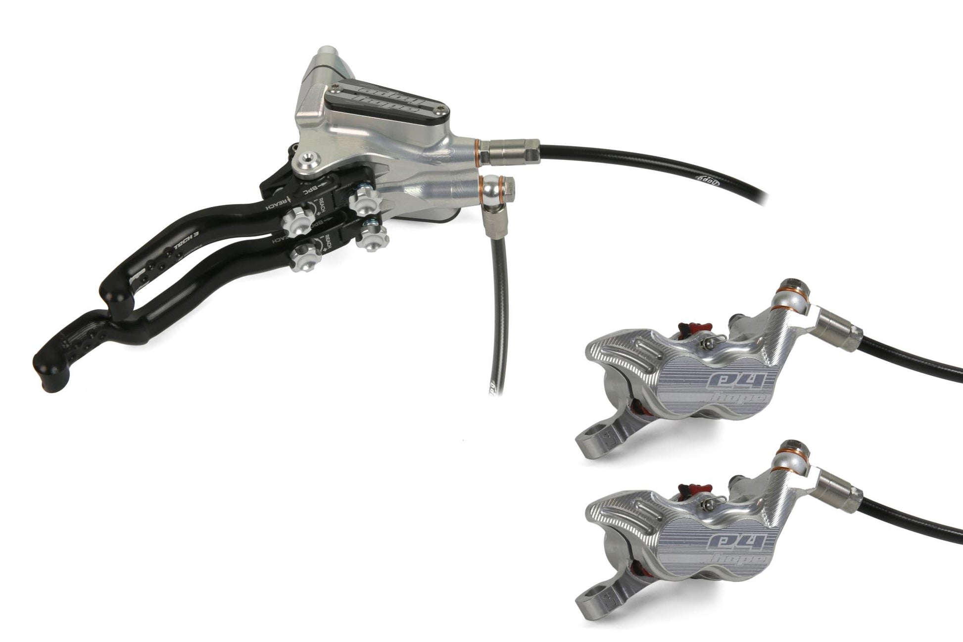 Hope Tech 3 E4 Duo Disc Brake-Disc Brakes-Right-Silver-Standard-BRINK